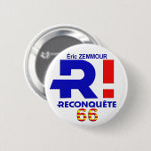 Badge rond 57 mm, Zemmour Président 2022 缶バッジ (正面&裏面)