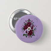 Badge Rond 5 cm Bouquet de Violettes 缶バッジ (正面&裏面)