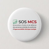 Badge Rond 5 Cm Logo SOS MCS + texte 缶バッジ (正面)