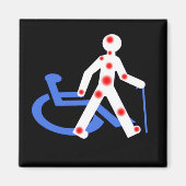 Badge Rond 5 Cm Porte-clefs Handicap invisible / V マグネット (正面)