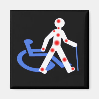 Badge Rond 5 Cm Porte-clefs Handicap invisible / V マグネット