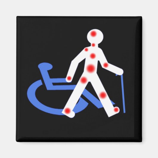 Badge Rond 5 Cm Porte-clefs Handicap invisible / V マグネット (正面)