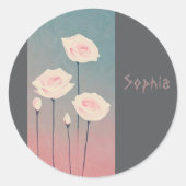 Badge Rond 5 Cm Roses, personalized ラウンドシール (正面)
