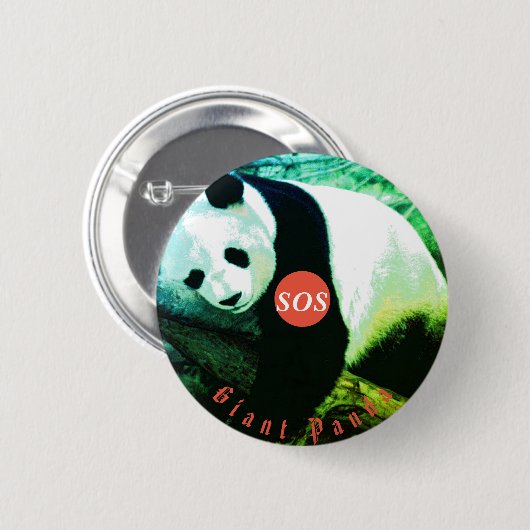 badge rond Panda - grand 缶バッジ (正面&裏面)