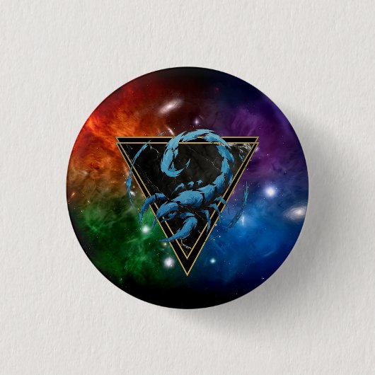 Badge Scorpion Zodiaque Cadeau Astrologie 缶バッジ (正面)