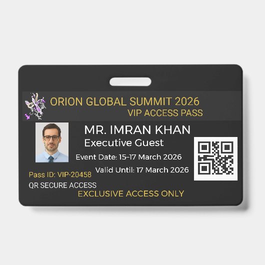 badge sécurité business badge corporate badge VIP! バッジ (Front)