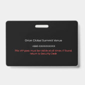 badge sécurité business badge corporate badge VIP! バッジ (裏面)