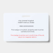 Badge Sécurité|Custom Nurse|Healthcare|Hosp ID バッジ (裏面)
