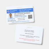 Badge Sécurité|Custom Nurse|Healthcare|Hosp ID バッジ (正面&裏面)