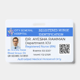 Badge Sécurité|Custom Nurse|Healthcare|Hosp ID バッジ