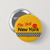 Badge Taxi NY & Red Kiss 缶バッジ (正面&裏面)