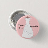 Badge témoin de la mariée rose 缶バッジ (正面&裏面)