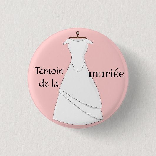 Badge témoin de la mariée rose 缶バッジ (正面)