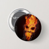 Badge Tête de mort en flammes 缶バッジ (正面&裏面)