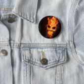 Badge Tête de mort en flammes 缶バッジ (インサイチュ)