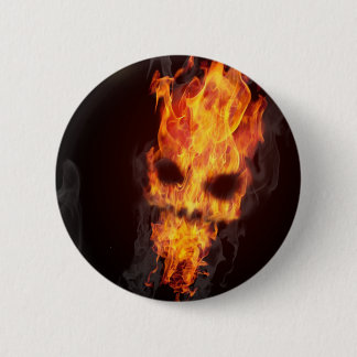 Badge Tête de mort en flammes 缶バッジ