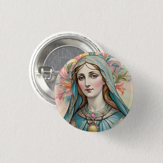 Badge Vierge Marie 缶バッジ (正面&裏面)