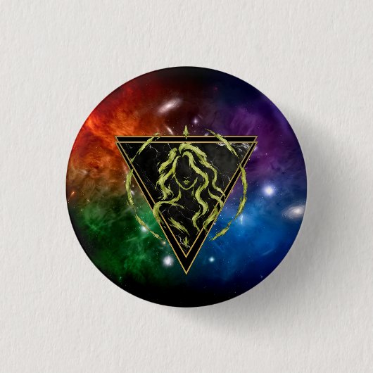 Badge Vierge Zodiaque Cadeau Astrologie 缶バッジ (正面)
