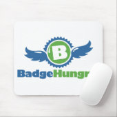 BadgeHungryの白いマウスパッド マウスパッド (マウス)