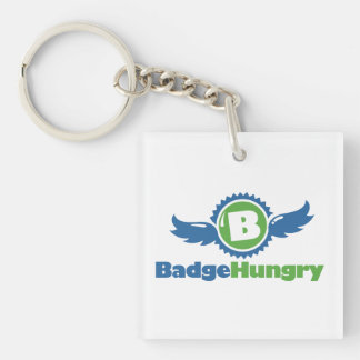 BadgeHungryアクリルの正方形のKeychain キーホルダー