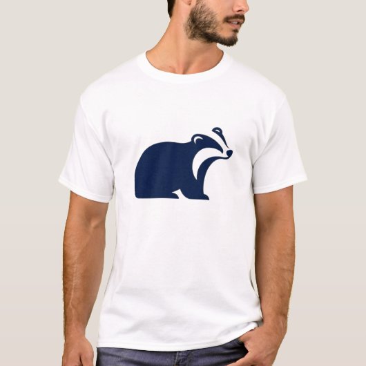 Badger Cute Minimalistシルエット自然野生動物 Tシャツ (正面)