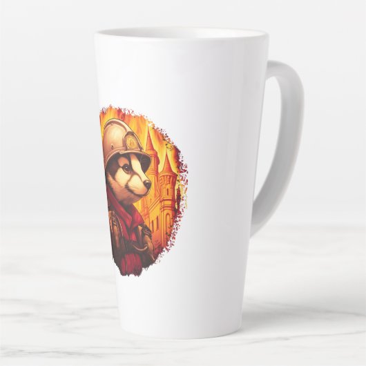 Badger Firefighter カフェラテマグ (右アングル)