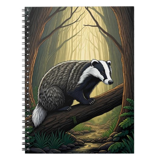 Badger in Enchanted Forest ノートブック (正面)