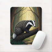 Badger in Enchanted Forest マウスパッド (マウス)