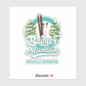 Badger Mountain Waterville Washington Skiロゴ シール (シート)