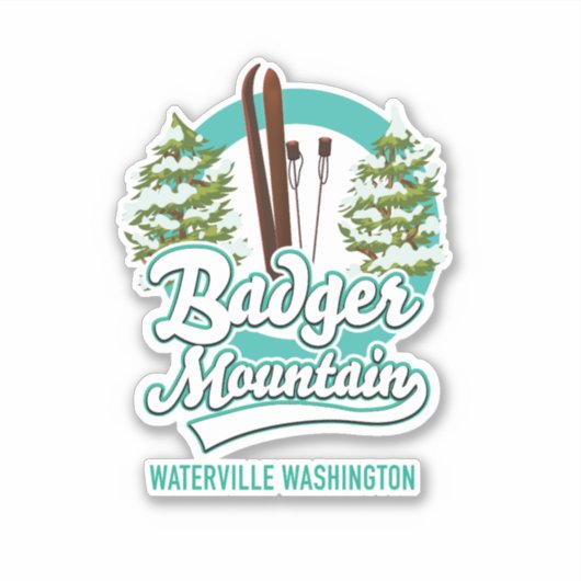 Badger Mountain Waterville Washington Skiロゴ シール (正面)