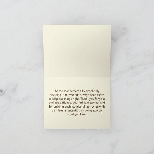 Badger Tool Shed Workshop | Grandad カード (内部)