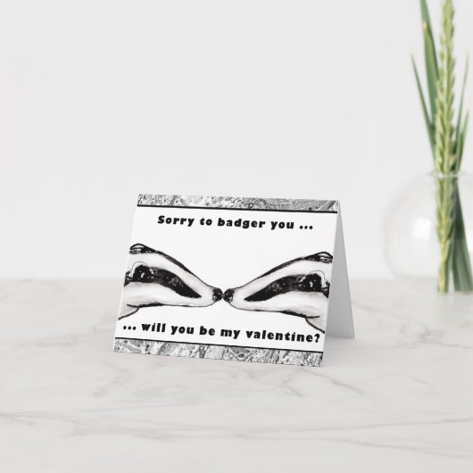 Badger valentines day card (a109) シーズンカード (正面)