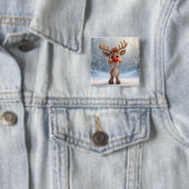 badget christmans pin with reindeer 缶バッジ (インサイチュ)