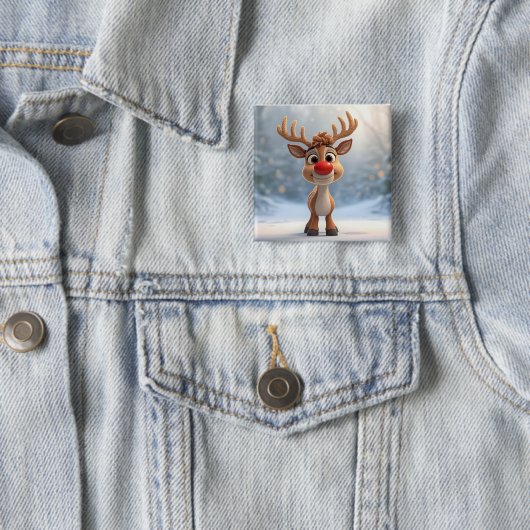 badget christmans pin with reindeer 缶バッジ (インサイチュ)