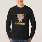 Badkitten Badminton Cat Player  Tシャツ (正面)