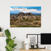 Badlands Landscape Poster with Quote ポスター (ホームオフィス)