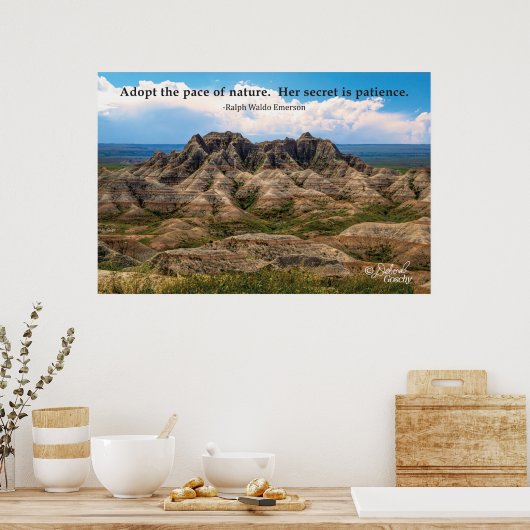 Badlands Landscape Poster with Quote ポスター (キッチン)