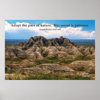 Badlands Landscape Poster with Quote ポスター