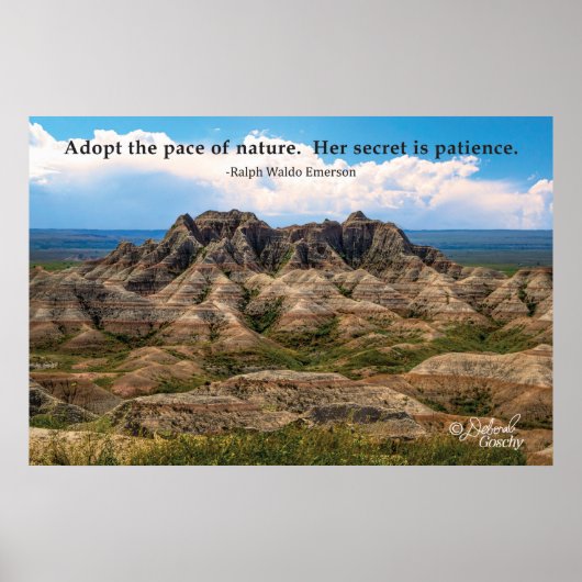 Badlands Landscape Poster with Quote ポスター (正面)