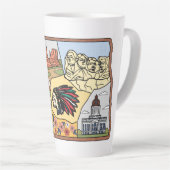 Badlands Mt Rushmore Black Hills South Dakota Map カフェラテマグ (右アングル)