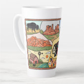 Badlands Mt Rushmore Black Hills South Dakota Map カフェラテマグ (左アングル)