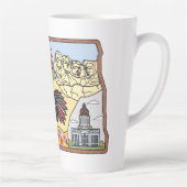 Badlands Mt Rushmore Black Hills South Dakota Map カフェラテマグ (右)