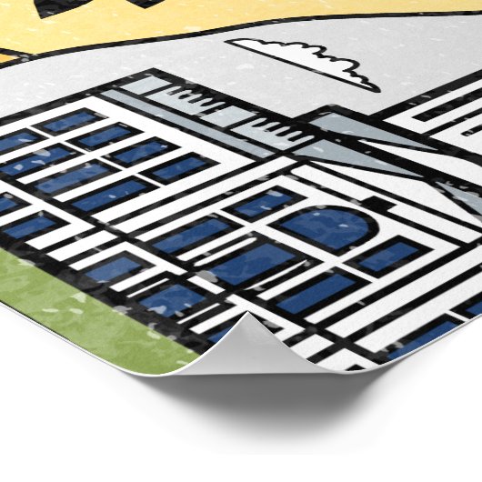 Badlands Mt Rushmore Black Hills South Dakota Map ポスター (角)