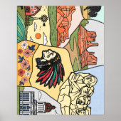 Badlands Mt Rushmore Black Hills South Dakota Map ポスター (正面)