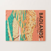 Badlands National Park Landscape Vintage  ジグソーパズル (横)