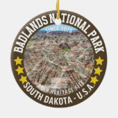 Badlands National Park Mountains Landscape セラミックオーナメント (裏面)