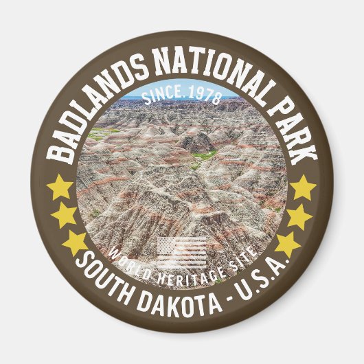 Badlands National Park Mountains Landscape マグネット (正面)
