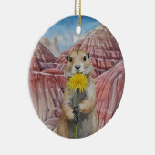 Badlands National Park Prairie Dog Watercolor セラミックオーナメント (右)