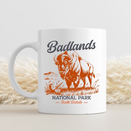 Badlands National Park Retro Bison コーヒーマグカップ