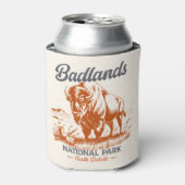 Badlands National Park Retro Bison  缶クーラー (缶正面)